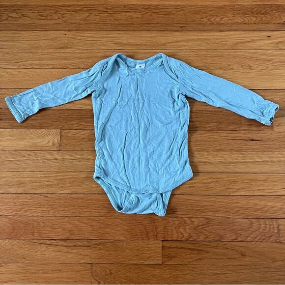 Kate Quinn Organic Seafoam Bamboo & Brown Floral Nature Skirted Bodysuits 18-24 - Picture 3 of 11